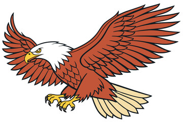 103 an eagle, high quality, detailed, cartoon-style, colorful, dynamic, sharp focus, 3D, lifelike, digital art