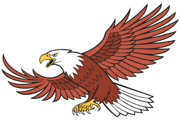 103 an eagle, high quality, detailed, cartoon-style, colorful, dynamic, sharp focus, 3D, lifelike, digital art