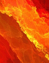 Editorial AI Generated - Abstract fiery lava flow with vibrant orange yellow and red colors creating a dynamic textured pattern