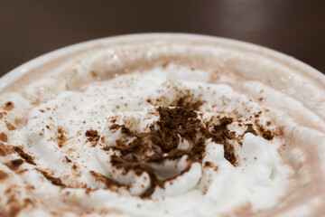 Cup of coffee with whipped cream