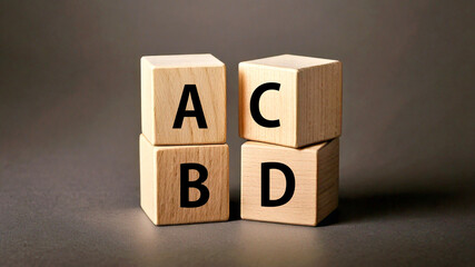 ABCDの文字入り4つの立方体,generative ai_ワイド