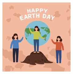Happy Earth Day Vector Illustration Collection - Eco & Nature Square Graphics-02