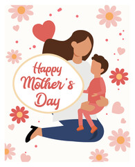 Happy Mother's Day Vector Illustration Set - Cards & Social Media Pack-02