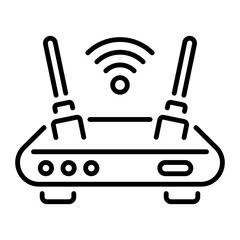 A linear style icon of modem
