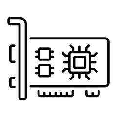 A line style icon of network card
