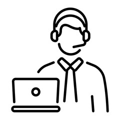 A linear style icon of admin
