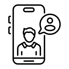 A linear style icon of video chat
