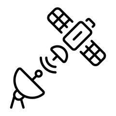 A linear style icon of satellite communication
