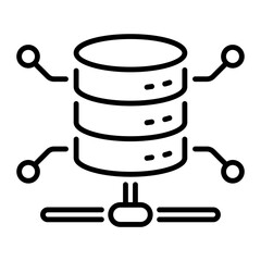 An outline style icon of data hosting

