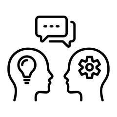 An outline style icon of collaboration
