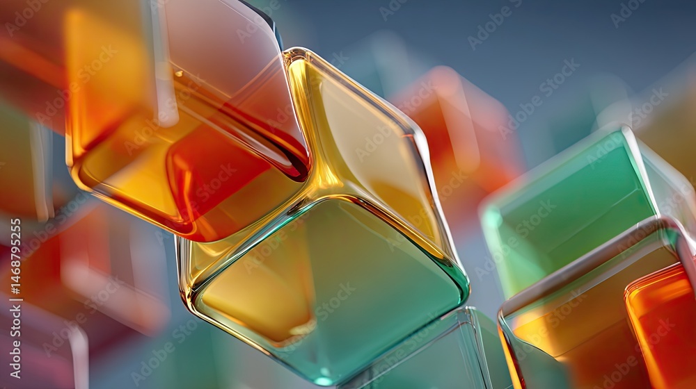 Poster psychedelic abstract art with colorful shapes studio digital artwork vivid environment close-up view