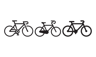 Obraz premium Set of bicycle silhouette icon vector illustration on white background