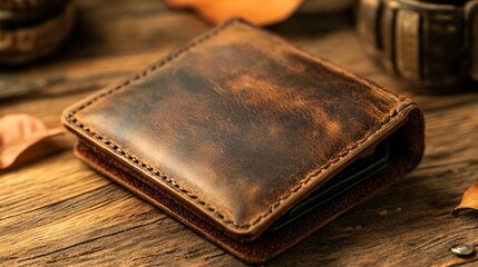Distressed Leather Wallet: Handmade, Rustic