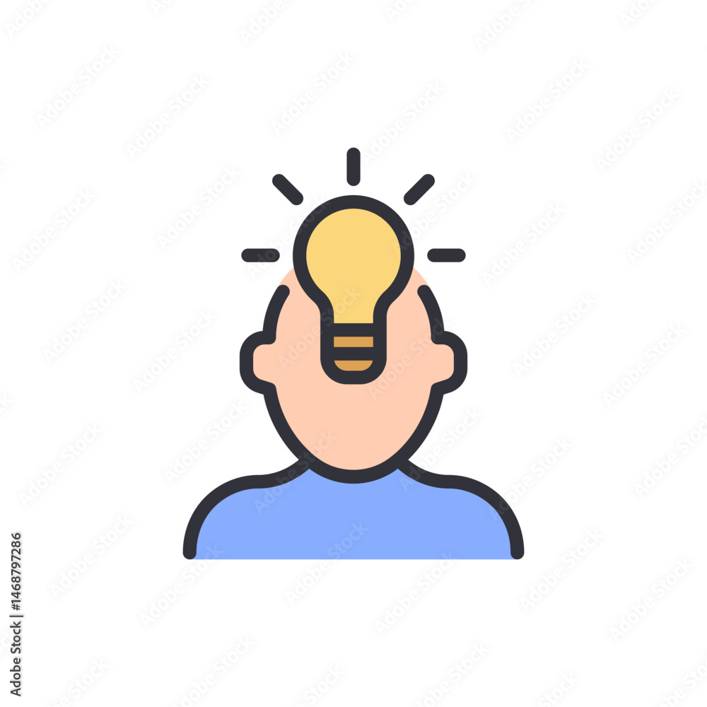 Poster conceptual visualization of insightful innovation through lightbulb thinking