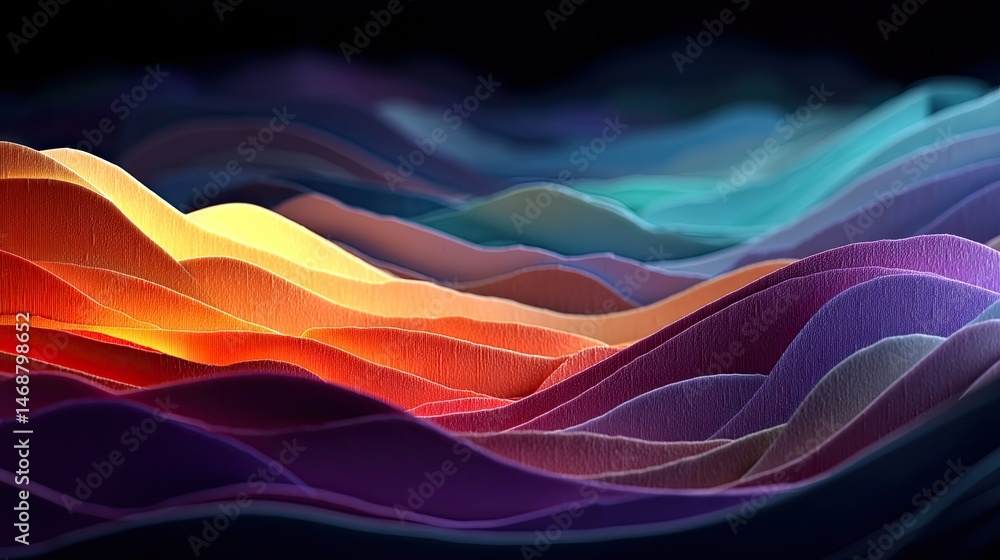 Poster artistic perspective of colorful waves a dynamic and vibrant fluid digital art background