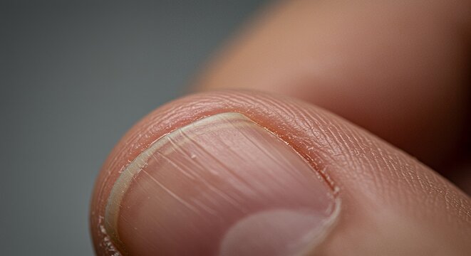 Macro Photography of a Human Fingernail, Revealing Intricate Texture and Detail