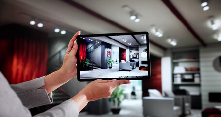 Virtual Real Estate House Video Conference Tour: Young Woman
