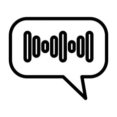 Audio Message Vector Line Icon Design