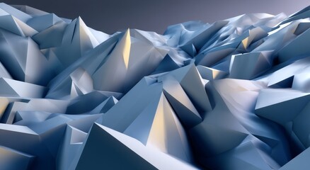 Abstract White Deconstructed Landscape Floating Mountain Range 3D Model Soft Organic Shapes