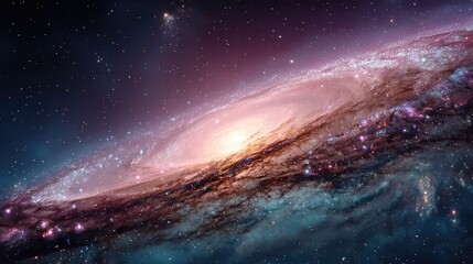 Exploring deep space galaxy with colorful nebula cosmic landscape astronomical wonders night sky