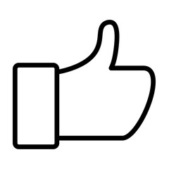 Thumbs Up Vector Line Icon Design