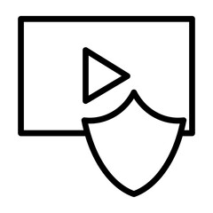 Private Video Vector Line Icon Design