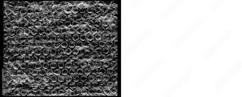 Poster bubble wrap texture piece with transparent elements on a transparent or white background