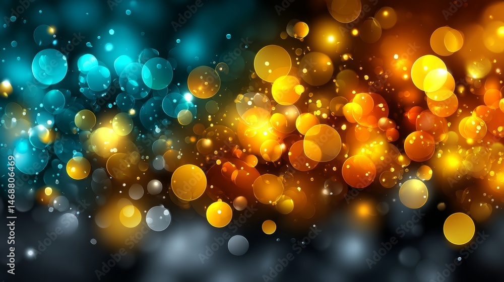 Aufkleber abstract colorful bokeh lights with glowing sparkles
