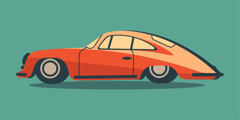 Stylized retro car in side view. Great for transportation design, vintage auto themes, posters, and merchandise.