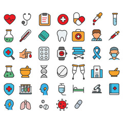 medical icons set