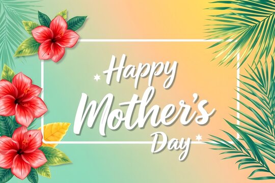 Happy Mother's Day Tropical Floral Greetings & Summer Wishes