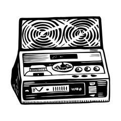 A vintage style icon of old analog device