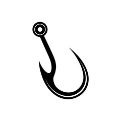 fishing hook icon on white background  .svg