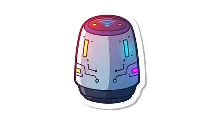 Cartoon Smart Speaker Vector Illustration