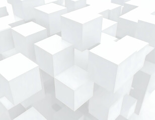 Abstract White Cubes Geometric Pattern