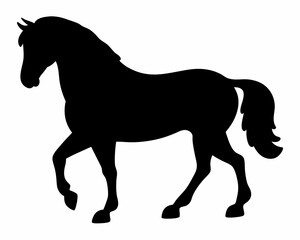Obraz premium Simple Horse Silhouette Vector Illustration