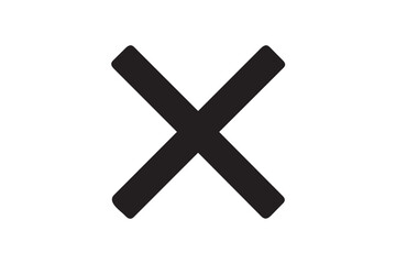 Cross  icon vector silhouette on white background.