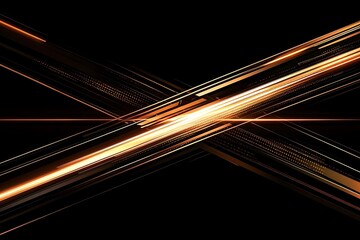 Abstract Golden Light Streaks on Black Background Modern Design Graphic