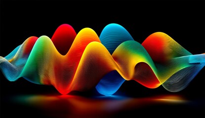Fototapeta premium Vibrant Sound Waves Representing Music and AI