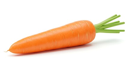 Fresh single carrot isolated on white background