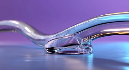 Elegant Glass Sculpture in Flowing Form