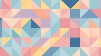 Geometric pastel pattern background with triangle shapes.