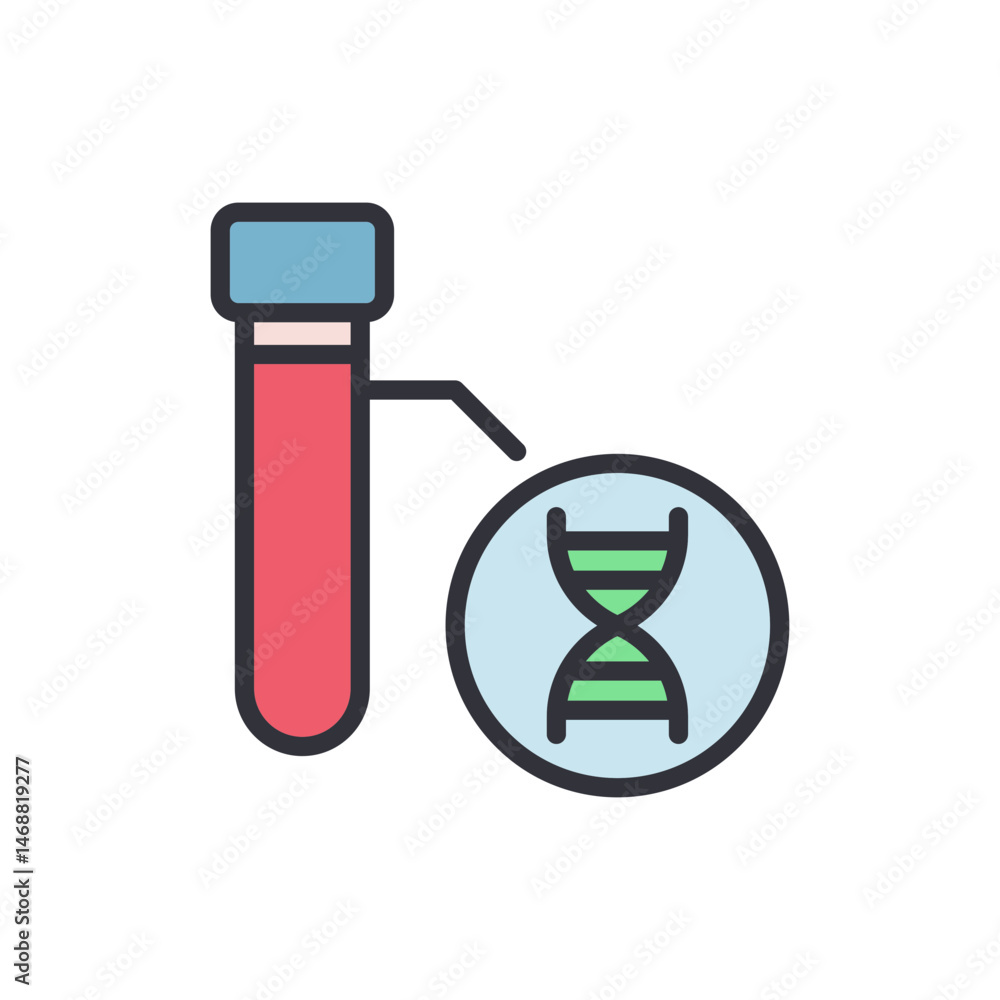 Poster blood sample analysis with dna structure isolated from specimen container