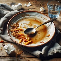 empty plate with spoon