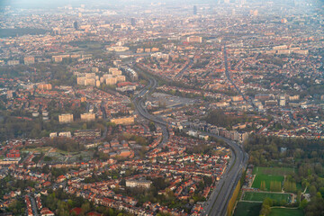 Obraz premium aerial view of Brussels city in the morning