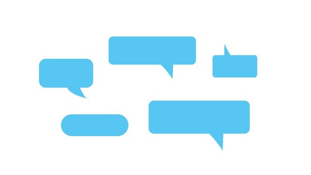 message chat box animation. speech bubble animation.  message box with  hd animation. pop up chat box, text message bubble animation. talk sign, send message.