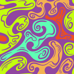 Background Abstract Psychedelic Swirls in Vibrant Colors