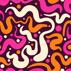 Bold Purple and Gold Swirling Maze Background