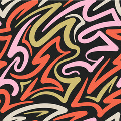 Background Abstract Scribbles in Retro Style