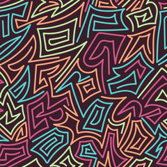 Background Abstract Geometric Line Art with Colorful Shapes